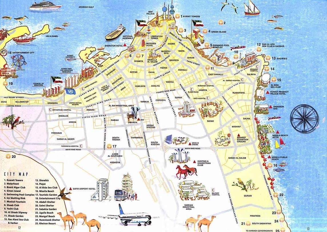 வரைபடம் குவைத் சுற்றுலா