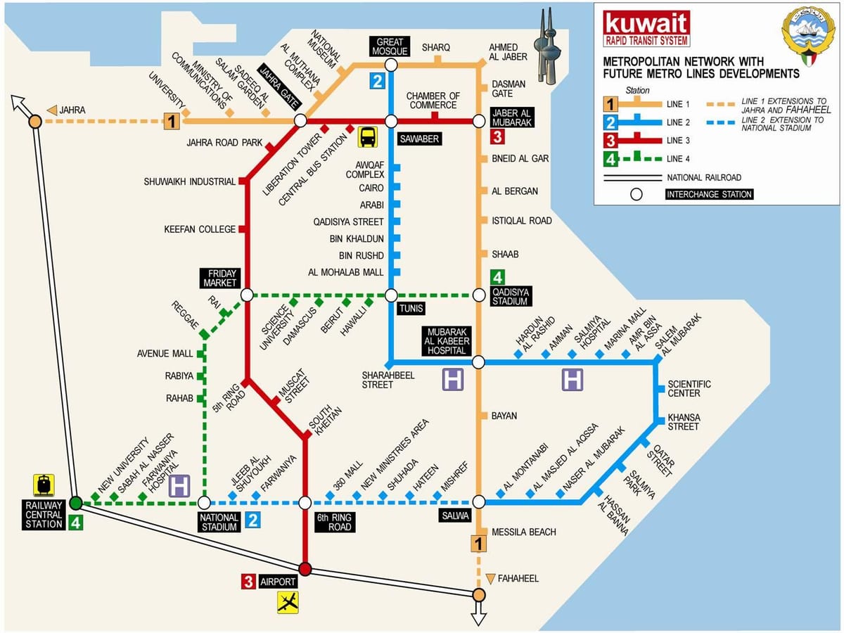 வரைபடம் குவைத் மெட்ரோ
